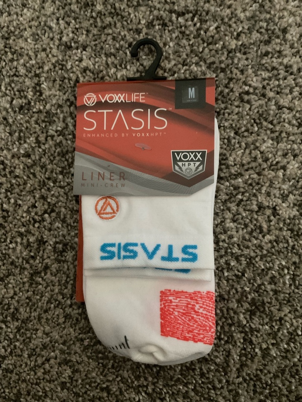 VoxxLife STASIS White Liner Mini-Crew Socks - Women 8-11 size Medium